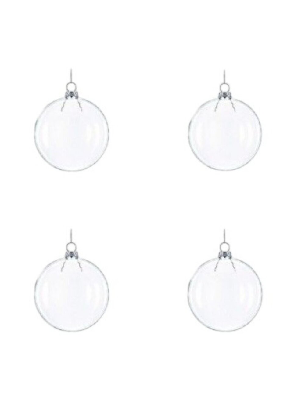 12 Clear Glass Disc Ornaments For DIY Crafts Make Market Christmas